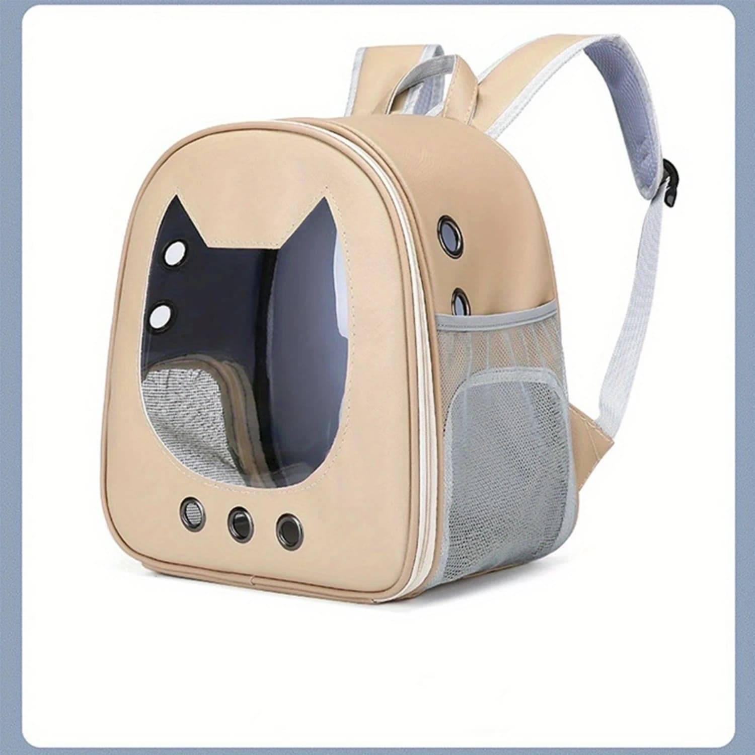Zaino per gatti Borsa per animali trasparente di colore chiaro, ampio spazio, comodo zaino per gatti traspirante; Zaino per gatti