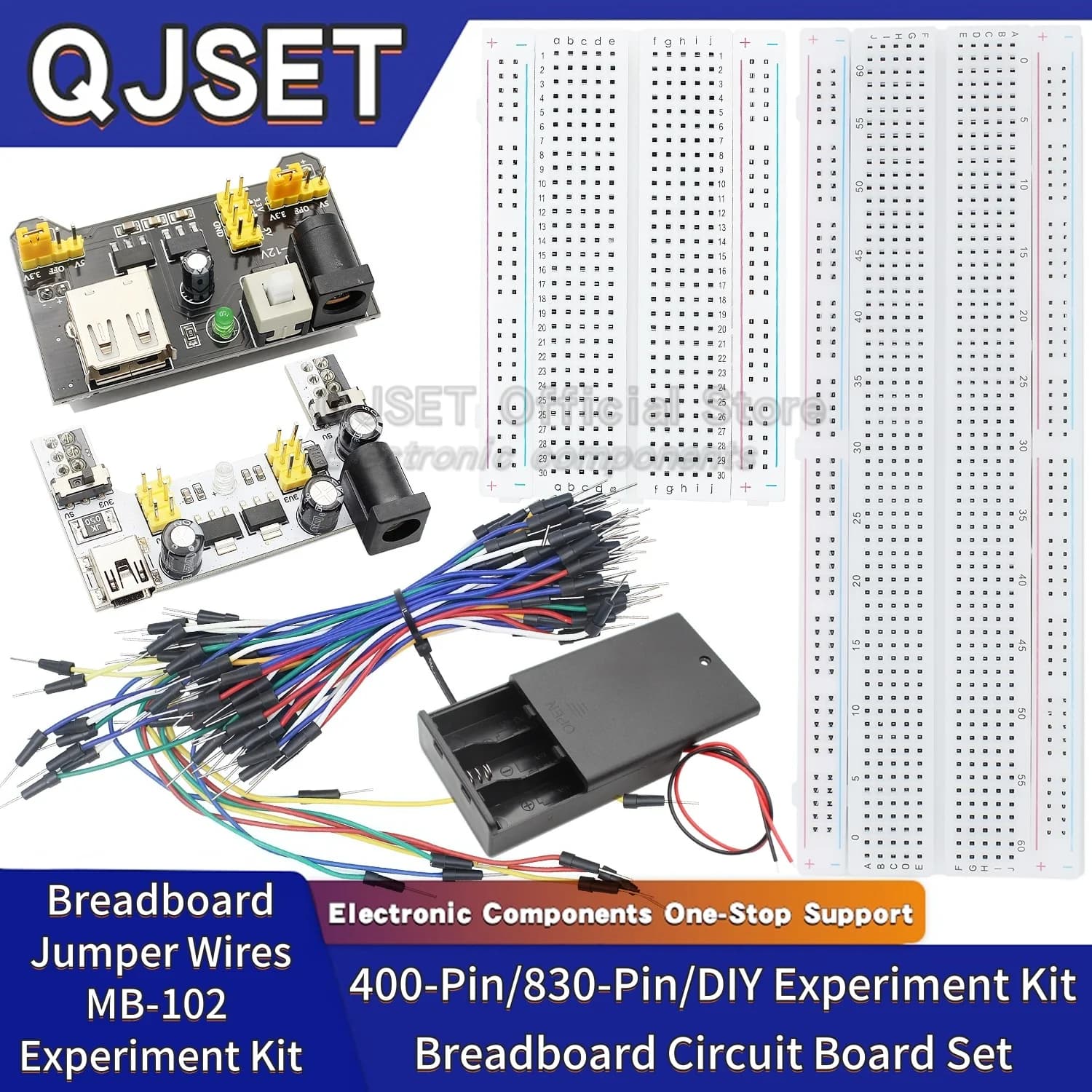 Breadboard MB-102 400/830 holes, PCB Printed Circuit Board, Fai-da-te Sawing Experimental Kit, Suitable for Arduino Power Module