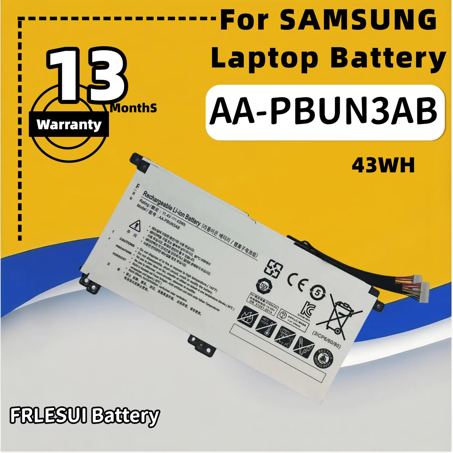FRLESUI AA-BPUN3AB PBUN3AB per Samsung NP530E5M NP740U3M NP740U5M Notebook 5 NP550XTA NP300E5K NP730QAA NP800G5M Batteria del computer portatile