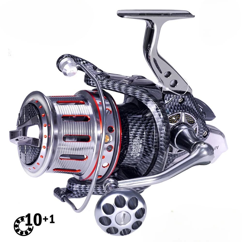 Mulinello da spinning interamente in metallo, resistente all'acqua di mare, per la pesca in mare e in acqua dolce, ideale per la pesca di grandi pesci e la pesca da barca.