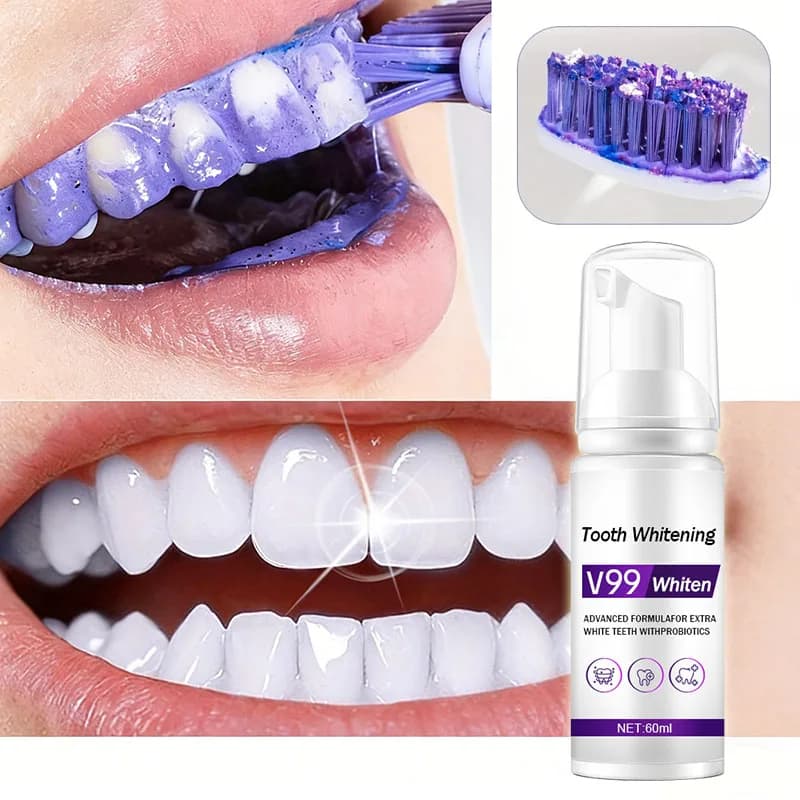 New 60ml Mousse V99 toothpaste for cleaning and whitening of teeth, Removing Macchies and Oral Hygiene