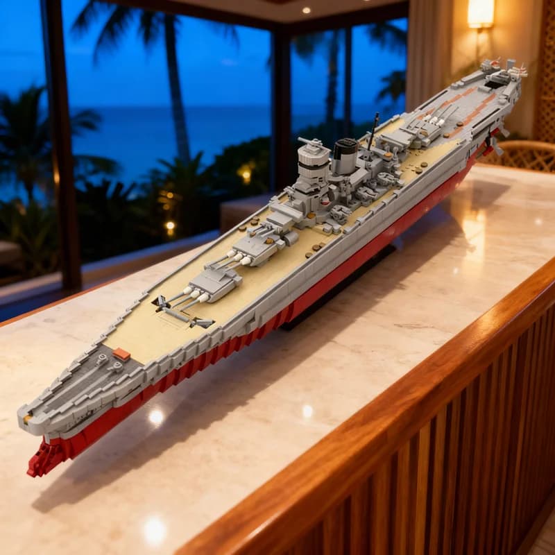 3591 pz MOC IJN Yamato Modellino Nave Mattoncini da Costruzione Fai da Te Regalo Creativo da Collezione Esposizione Decorativa Premium Giocattolo per Adulti e Bambini per Scrivania e Casa