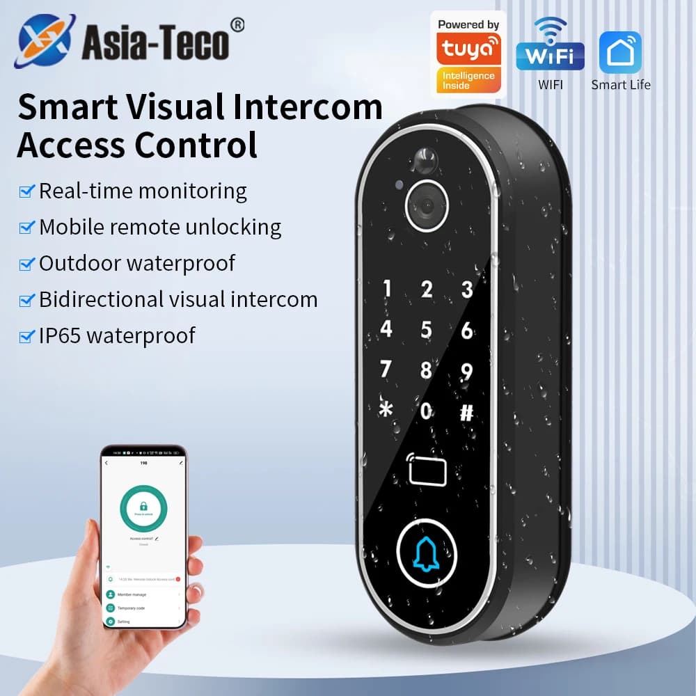 Tuya Smart Wifi Sistema di controllo accessi Citofono Campanello per porta Telecamera Sicurezza domestica Audio video bidirezionale Wifi Campanello per cancello