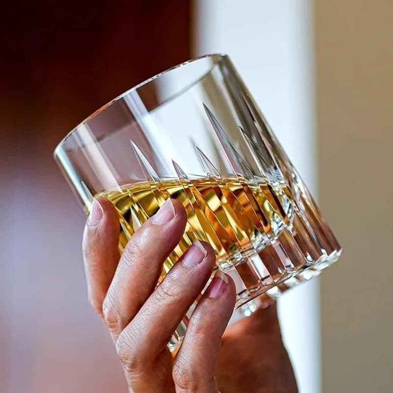 Bicchiere in Cristallo K9 EDO Kiriko Stile Giapponese, Vetro Inciso a Mano, Regalo di Nozze, Lussuoso Tumbler per Whisky, Boccale per Birra