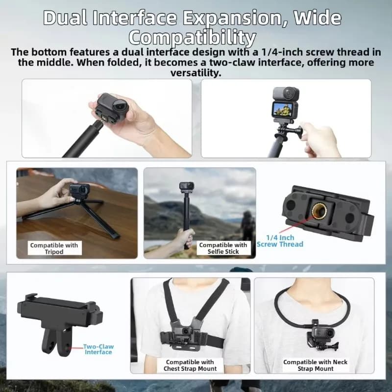 A73T Per DJI Per Nano Base adattatore magnetica a sgancio rapido in plastica, compatta per soluzione di montaggio compatibile con fotocamere Action Thumb