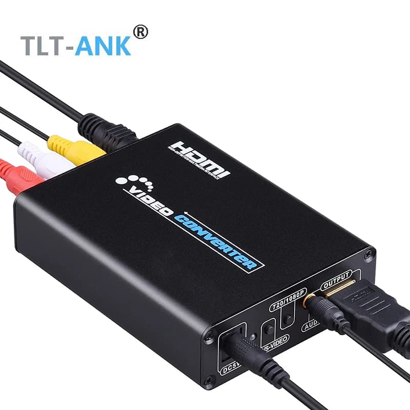 Composite R/L and S-Video 3RCA CVBS audio converter adapter to HDMI Support 720P/1080P with S-Video 3RCA cable for NES SNES N64 PS