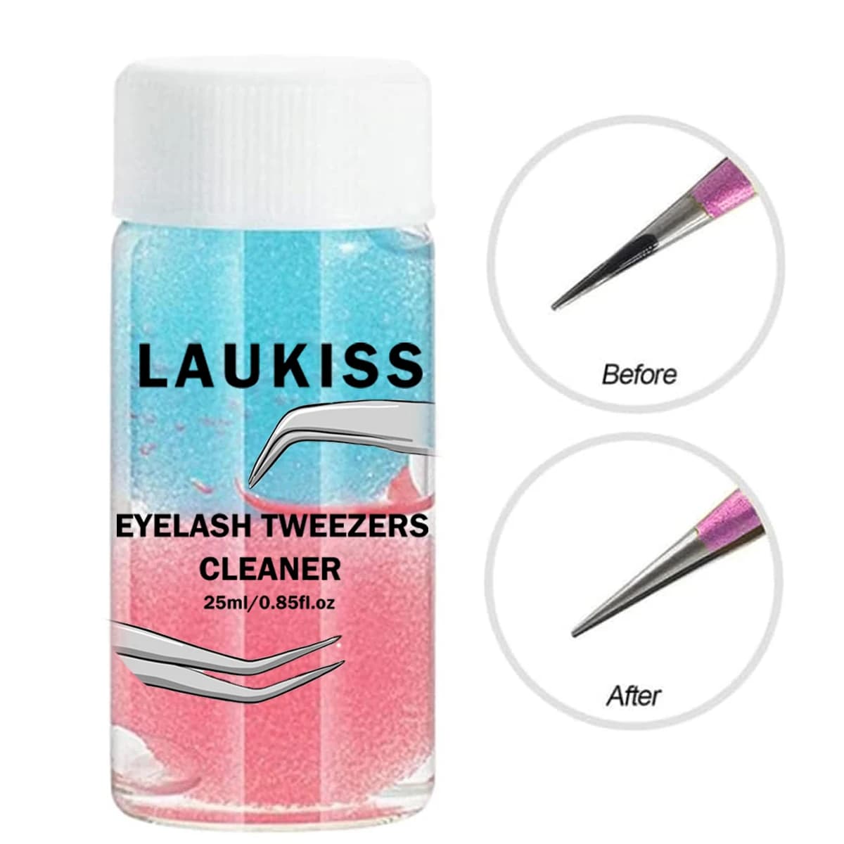 25ml Eyelash Tweezers Detergent Eyelash Tweezers Cleaning tools with liquid for glue removal and glue for sponge ball cleaning