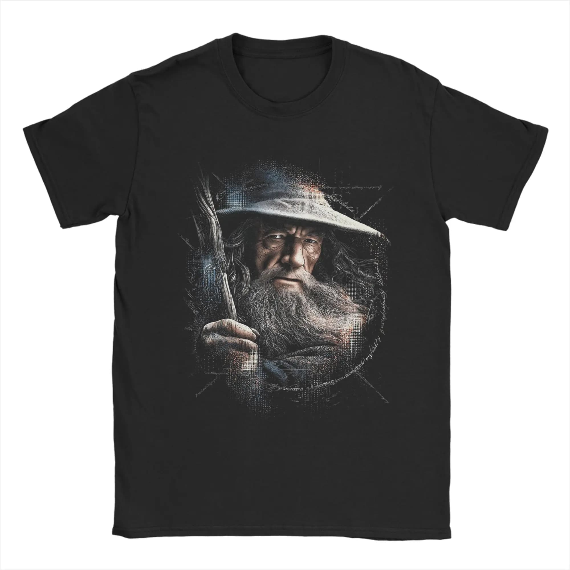 L-Lords Of The R-Rings T-shirt Gandalfs per uomo T-shirt in cotone hipster T-shirt girocollo a maniche corte Nuovi arrivi