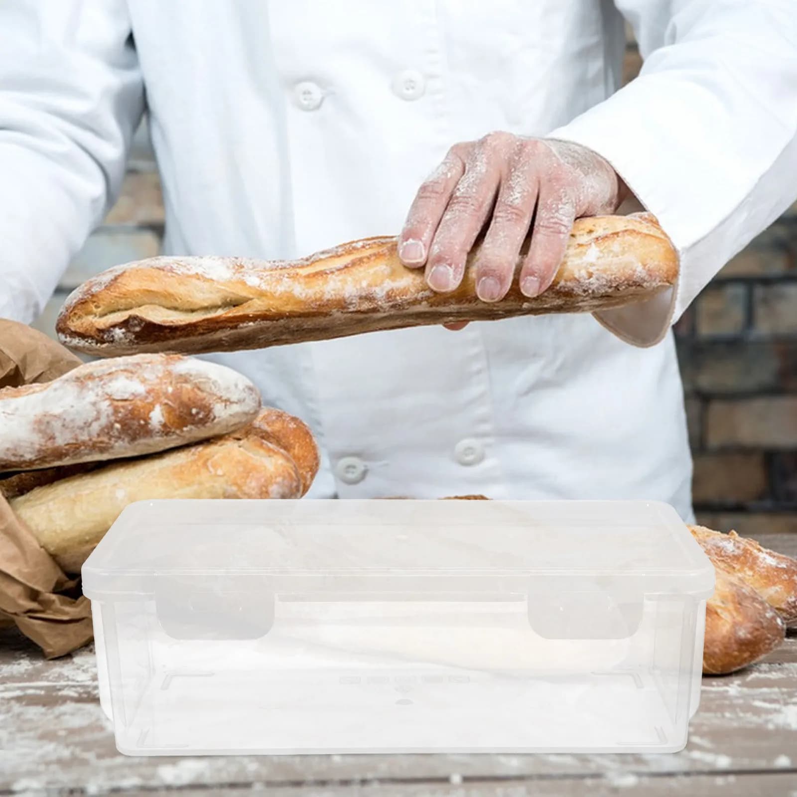 2 Contenitori per Pane con Coperchio, Scatole per Conservare Alimenti