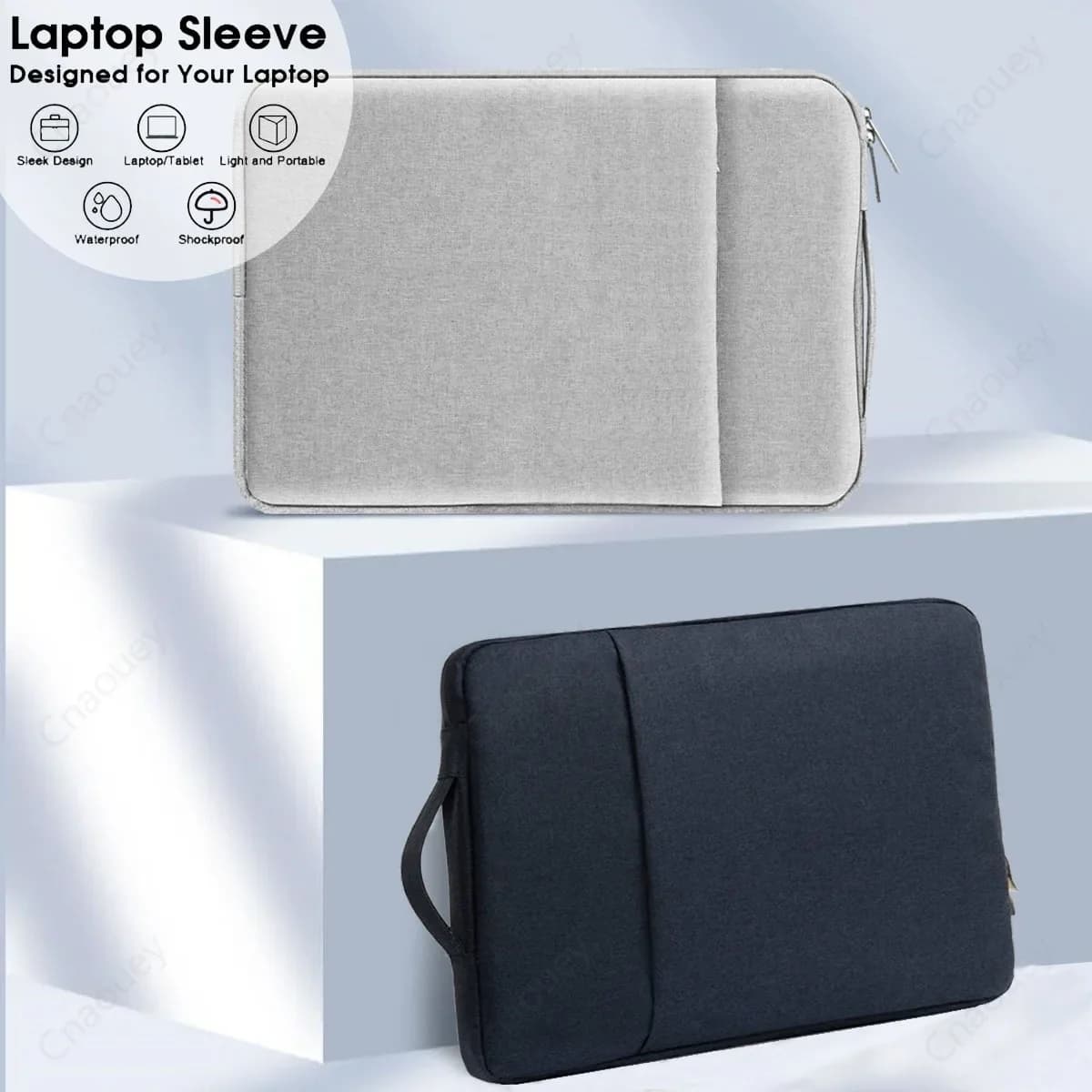Borsa per laptop per DELL 13.3" 14" 15.6" 16" con cerniera impermeabile, custodia portatile antiurto per notebook per DELL 12.5"