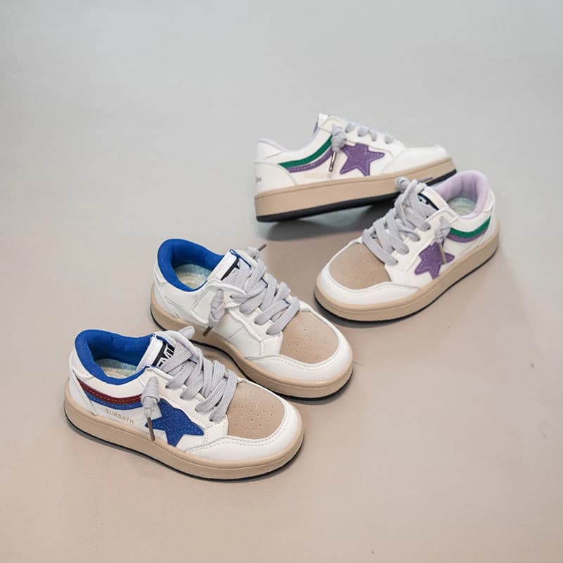 2026 Spring Korean-style Fashion Vintage Kids Sneakers Boys Dirty Shoes Leisure Sports Shoes Magic Tape Rubber Outsole
