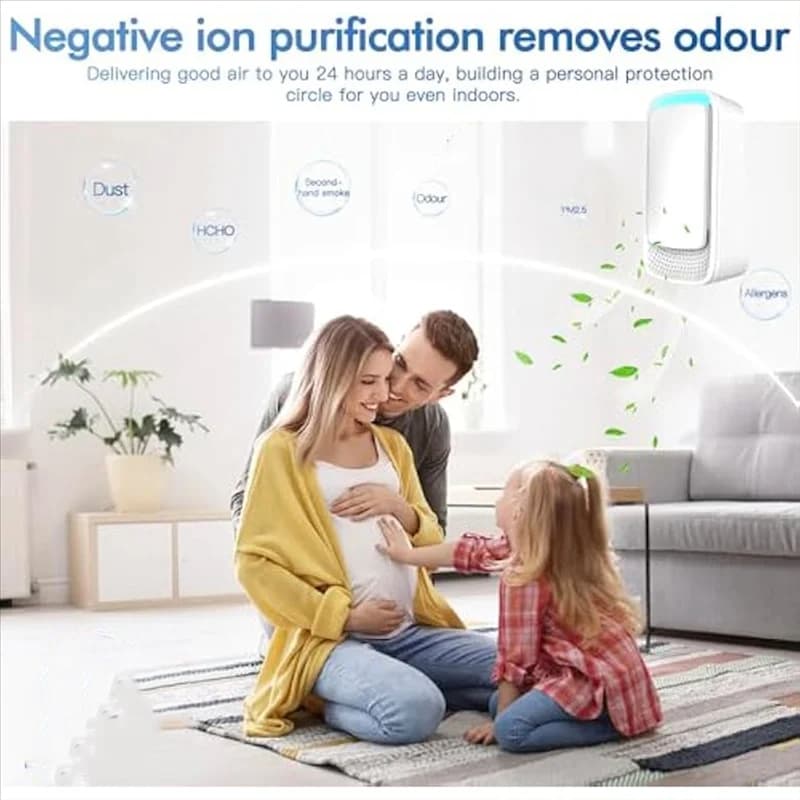 ABVT-Ionizzatori d'aria plug-Purificatore d'aria negativo-Deodorante per ambienti con funzionamento silenzioso per casa, camera da letto, ufficio, stanza del garage, spina americana