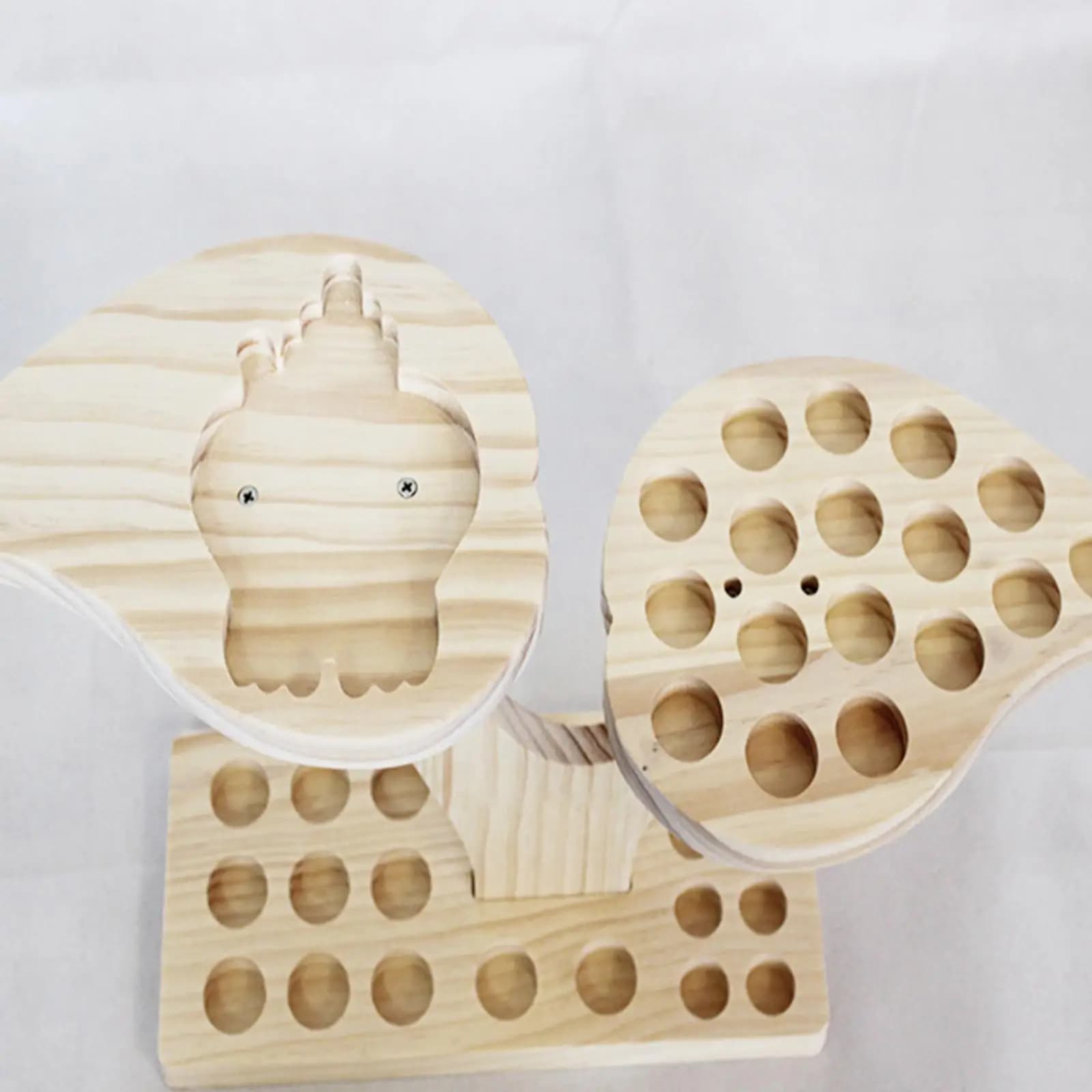 Bamboo Essential Oil Storage Rack Rotating Diffuser Holder Two Tier Wood Organizer for Home Decoration and Aromatic Oils
