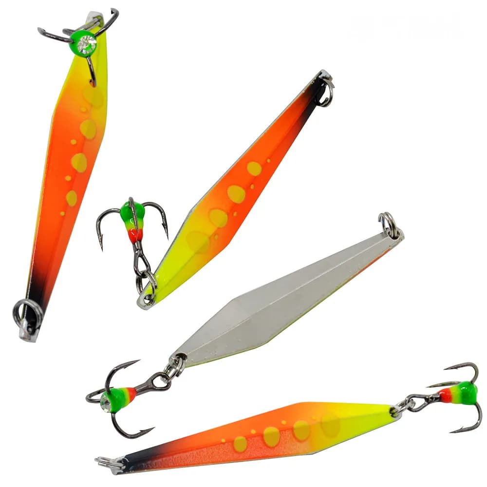 5 pcs/box VIB Fishing catch on ice 5.5cm 5g Winter Fishing Micro Rectangular Fishing Artificial Fishing Equipment Cold Water Fish Rich Spinnerbait