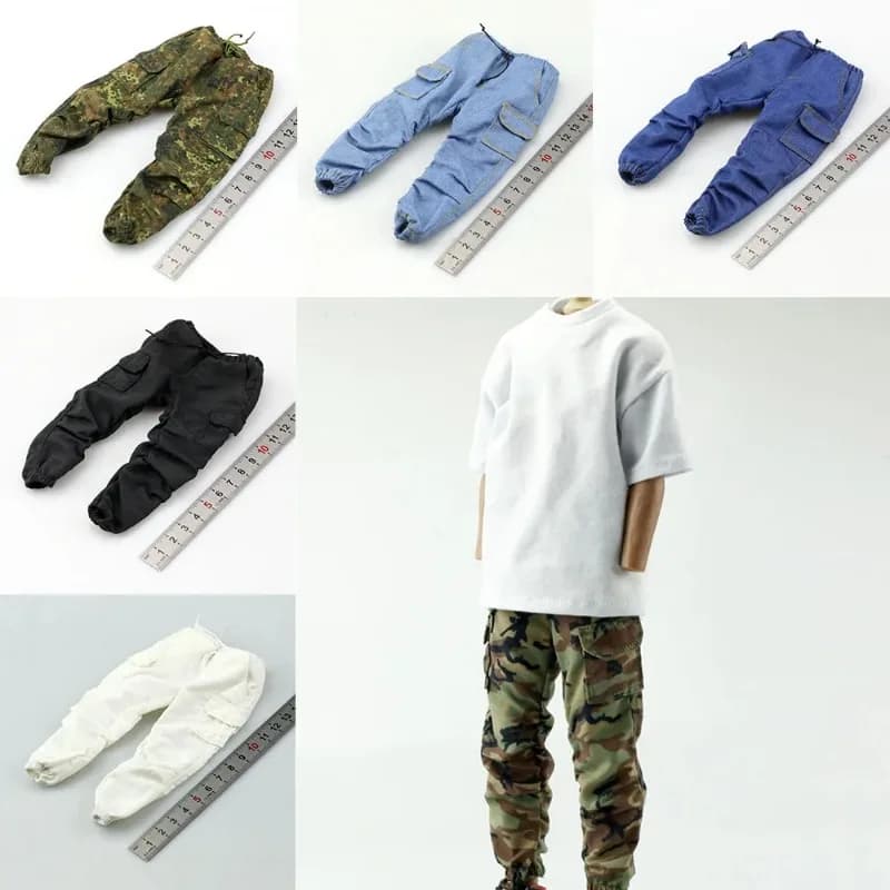 CC005 1/6 Bilancia Soldato Maschio Cargo Jeans Scarpe Da Ginnastica Casual Allentato Hip Pop Pantaloni Modello per 12 Pollici Action Figure Corpo Bambole Puntelli