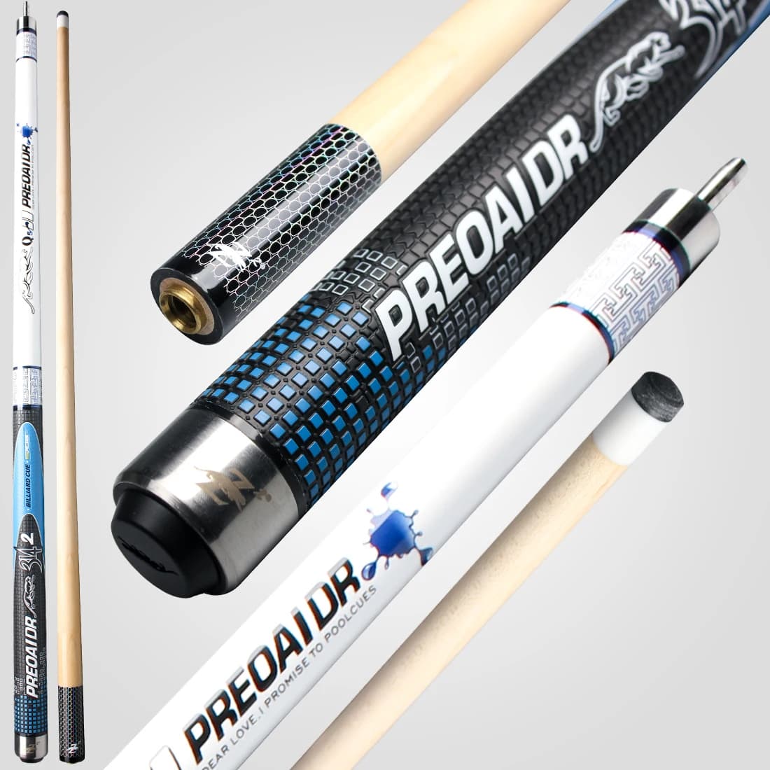 RREOAIDR 3142 Q5 Series 2-Pieces Pool Cue Stick - 58" Canadian Maple Professional Billiard Pool Cues Sticks with 13mm Low Deflection Shaft