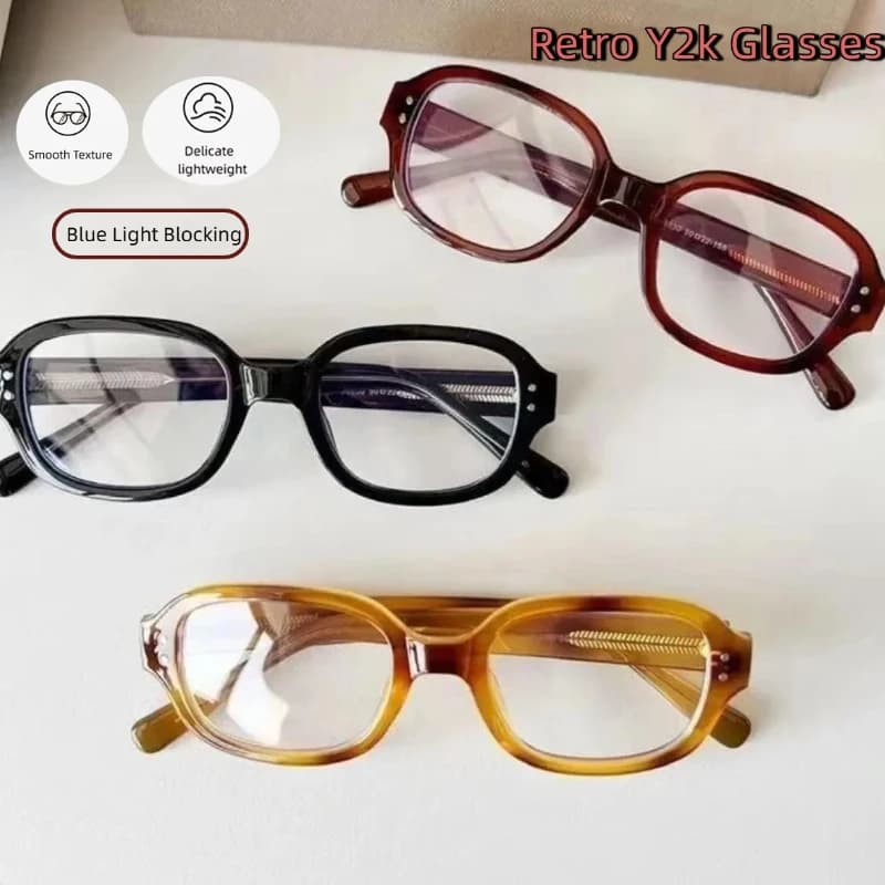 Occhiali vintage Y2k full frame Occhiali da vista da donna con blocco della luce blu Occhiali da vista con montatura spessa per PC alla moda per la festa