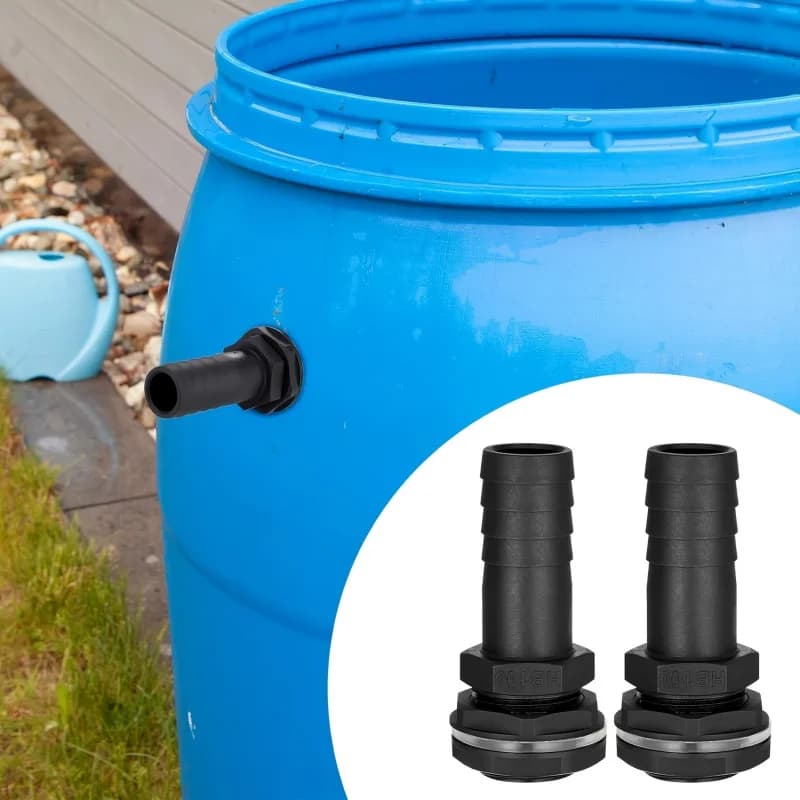 2-piece rain water tank overflow connector, 25 mm | 1 inch BSP thread adjustment | Includes anti-loss nut
