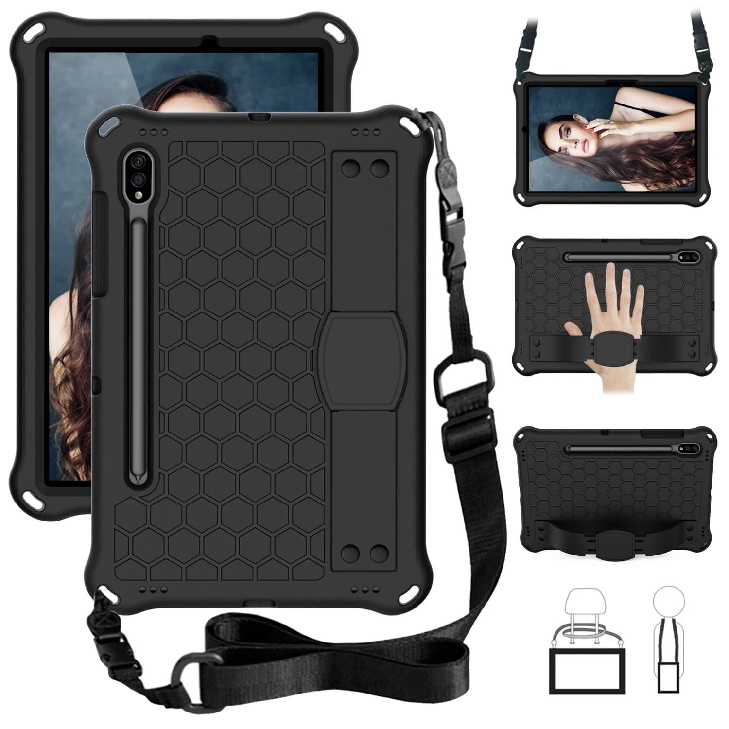 Custodia tablet per Samsung Tab S6 lite 10.4 P615 P610 S6 10.5 S5E A7 10.4 T500 T509 S8 11.0 Custodia antiurto sicura per bambini funda