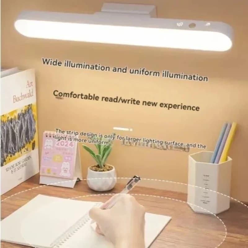 LED Magnetic Desk Lamp, Eye Care Dimmable Study Light with 3 Colors, USB Rechargeable Clamp Light for Bedroom Dormitory Reading,