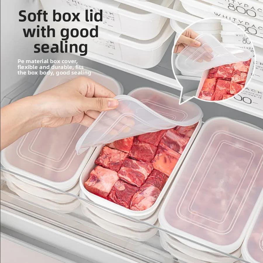 Contenitori per congelatore per carne per uso alimentare, scatole settimanali per la preparazione dei pasti, conservazione ermetica per frigorifero, contenitori speciali per carne