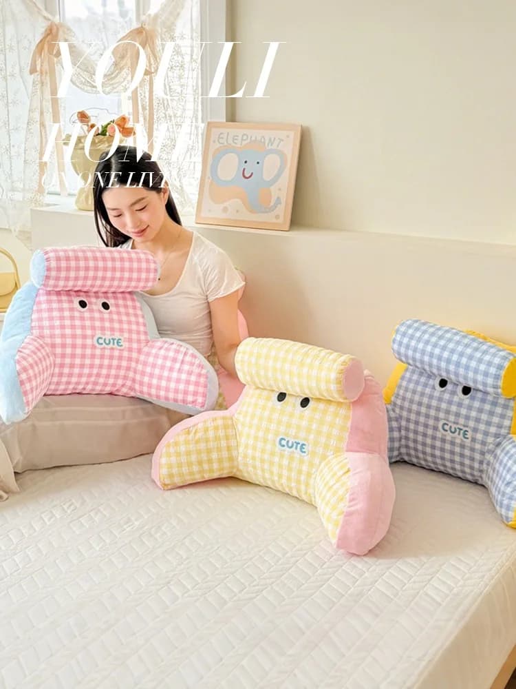Cuscino per sedia da ufficio con supporto lombare, per lunghe sedute, con design a cartone animato, utilizzabile anche come cuscino per il riposo.