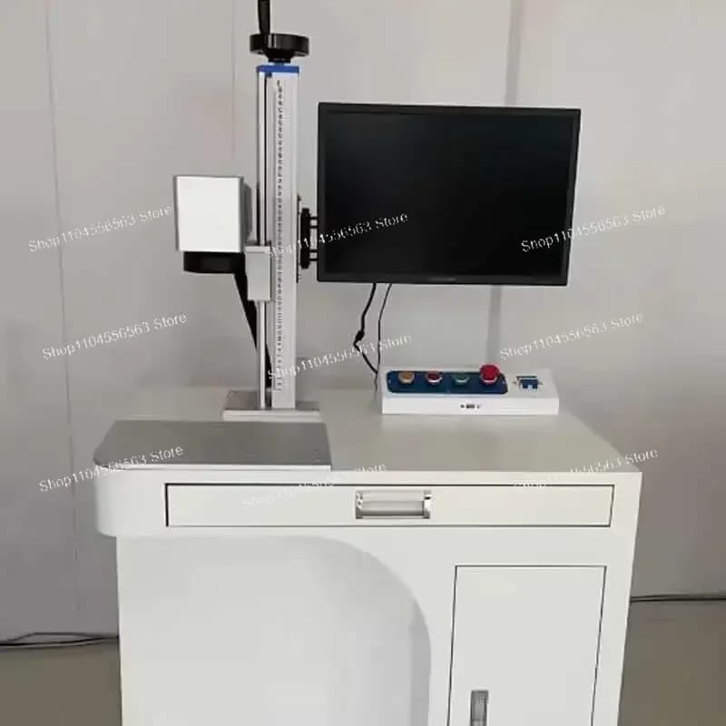 ​ ​ Macchina per marcatura laser a fibra 20W-50W - Incisore per metalli in stile armadio con asse rotante per gioielli e acciaio ​ ​