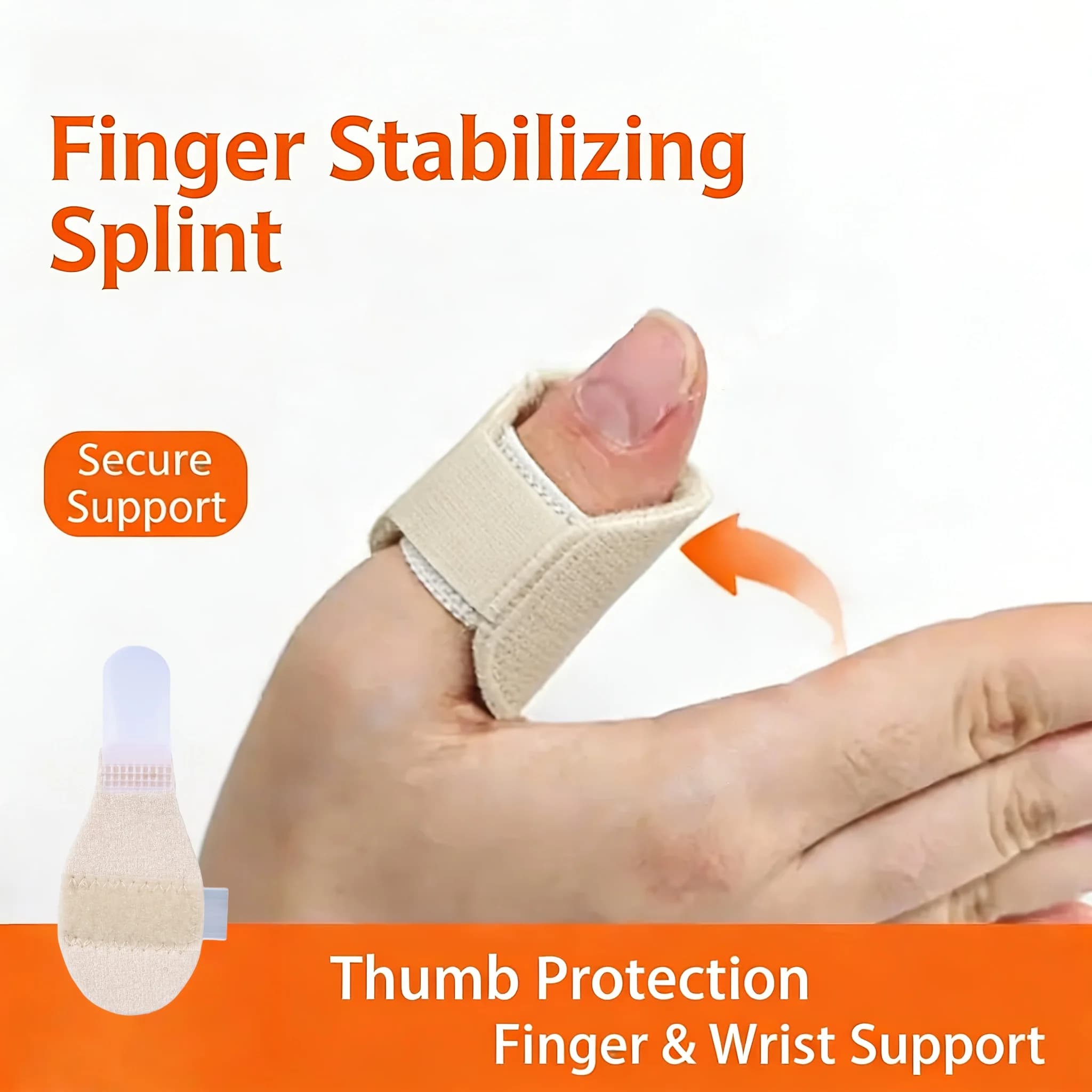 Fixed finger sleeve with supportive straps, adjustable Velcro finger bands, breathable and snug fit