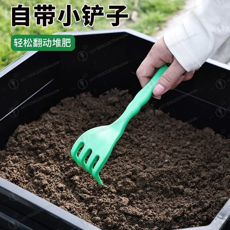Composter Quadrato per Vermicompostaggio, Contenitore per Riciclaggio Rifiuti da Cucina e Produzione di Fertilizzante per Casa, Giardino e Agricoltura