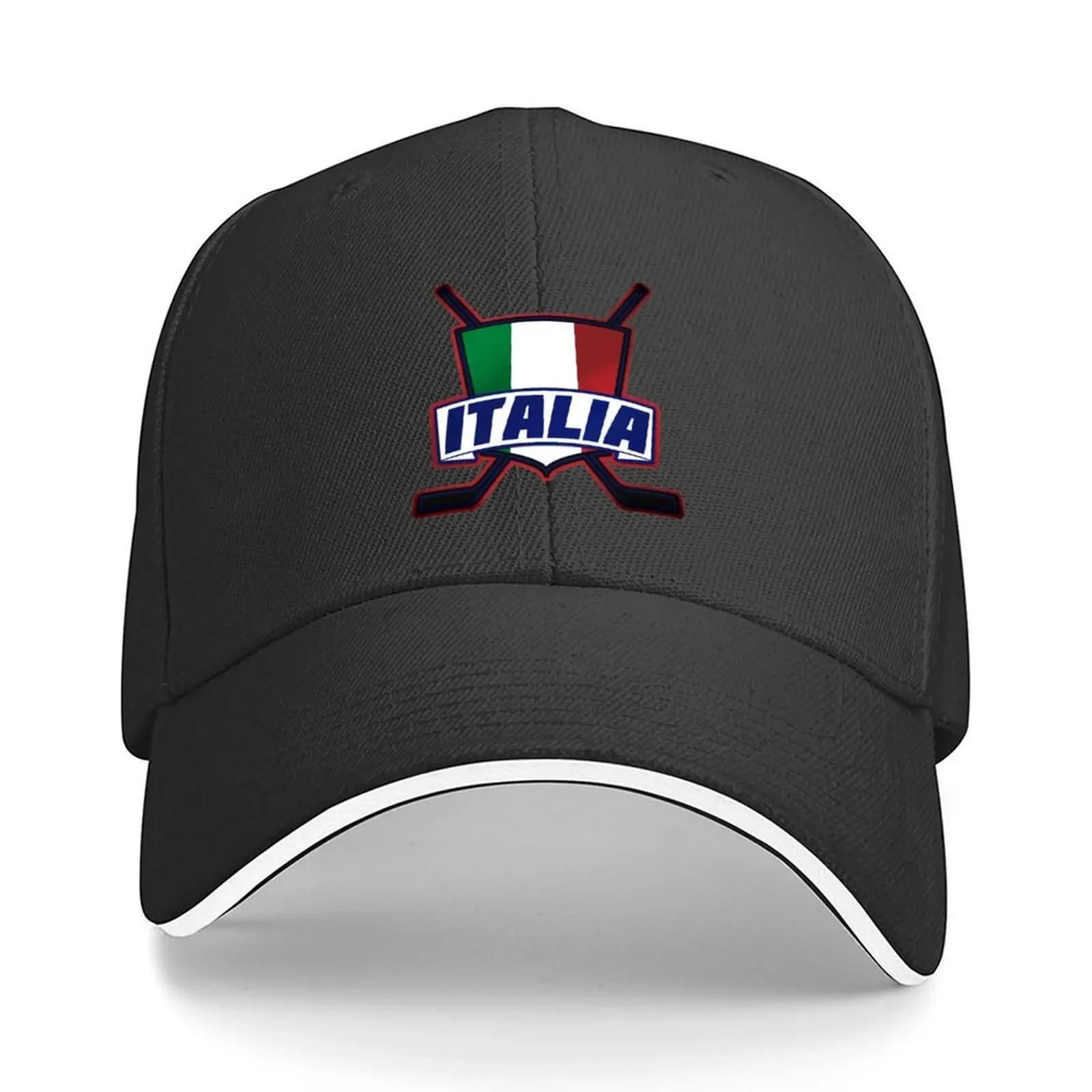 Italian Hockey Logo Flag, Hockey Su Ghiaccio Baseball Cap Beach Outing Beach Rave Funny hats Men Women's
