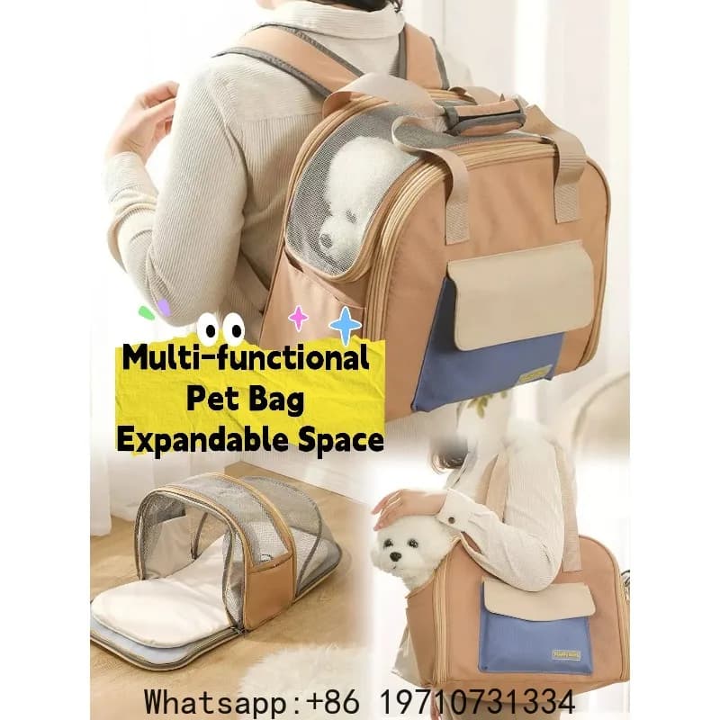 Borsa per Animali Domestici Multifunzionale, Comoda e Traspirante, Zaino per Cani e Gatti, Borsa a Tracolla per Cuccioli, Peso <4KG