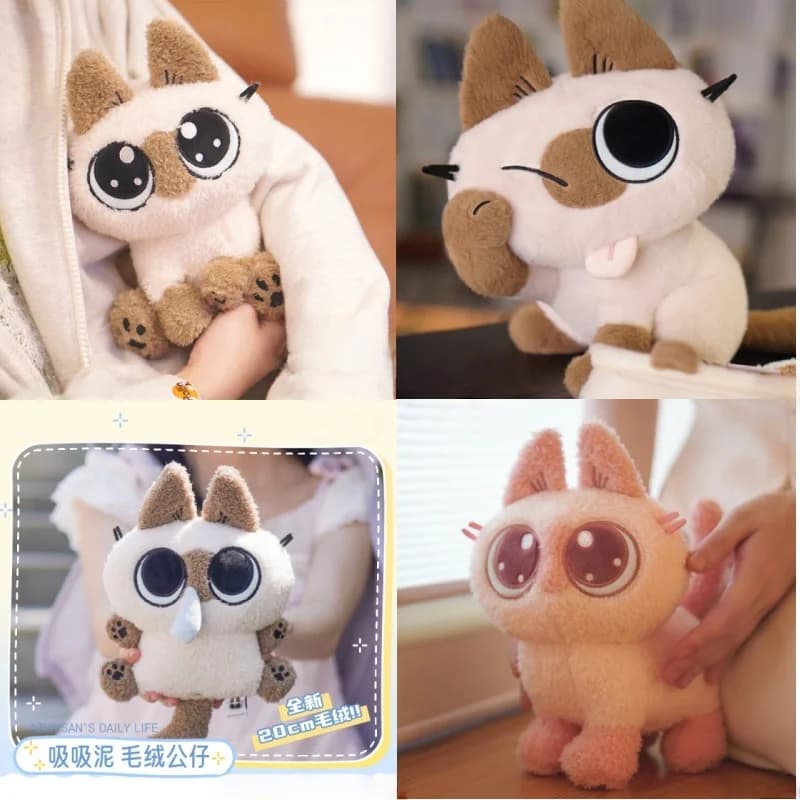 Peluche Gatto Siamese Autentico, Design Bug Bean Paste, Cuscino Douni Volante e Seduto, Morbido Giocattolo a Tema Gatto, Regalo Carino
