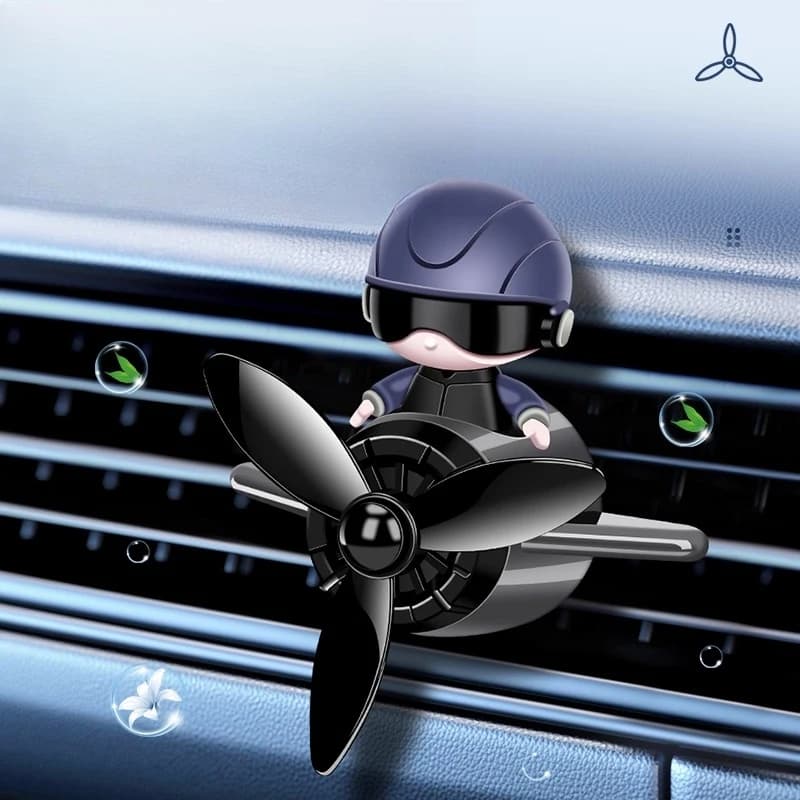 Spaceman interior ornament - Deodorant for environments with AC air outlet, air blower style and scented aromatherapy