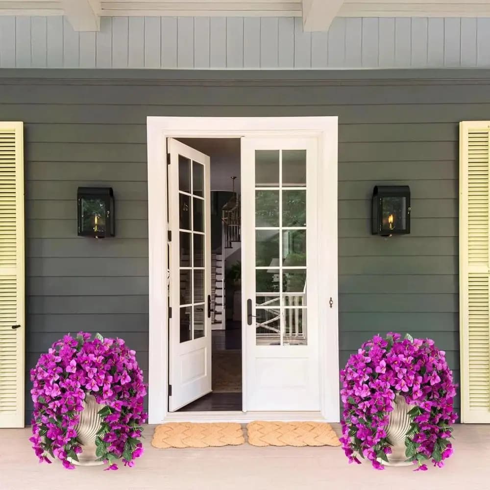 Realistic Faux Bougainvillea UV Resistant Long Trailing Artificial Flowers Plant Fake Silk Summer Decoration Bougainvillea Vines