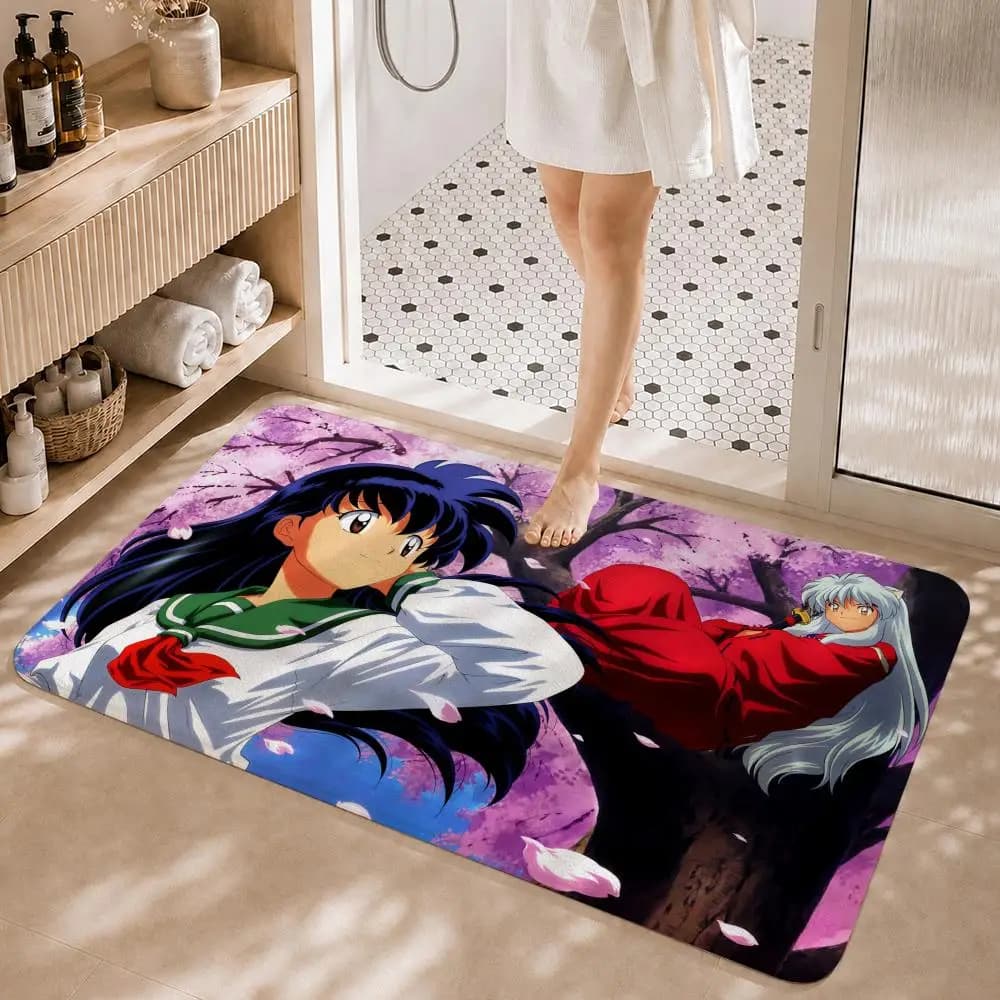 Anime I-Inuyasha classic Floor Mat Non-Slip Absorbent Floor Mat Decorative Rug for Home Bathroom Bedroom Entryway