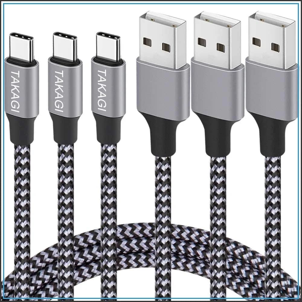 USB C to USB A Cable 3Pack 6ft, Fast Charging Nylon Braided Data Sync Cord Compatible with iPhone 17/16/15, Galaxy S20/S10, and More