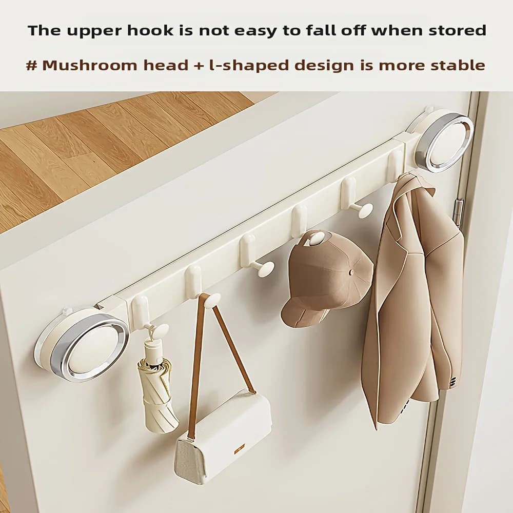 1pc Space Aluminum Suction Cup Hook Rack - No Drilling Minimalist Wall-Mounted Organizer, Damage-Free Strong Adsorption, for Bat