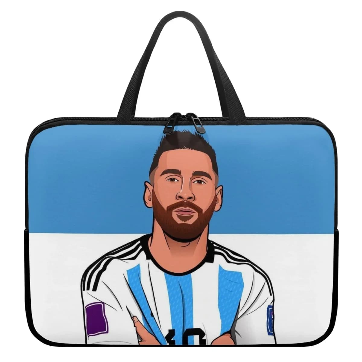 Borsa per laptop da donna, custodia con stampa del calciatore Messi, borsa a tracolla, custodia per notebook, valigetta per laptop da 13, 14, 15, 15.6, 17 pollici