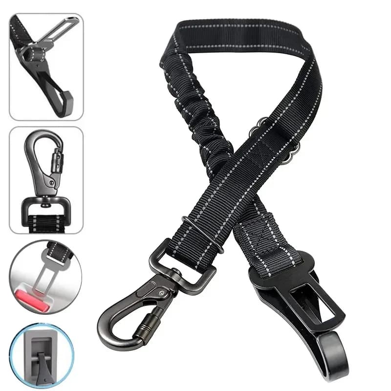 3 in 1 cintura di sicurezza per auto per cani da compagnia in nylon riflettente regolabile sedile per animali domestici clip di piombo per veicoli corda di trazione di sicurezza per cani di piccola taglia