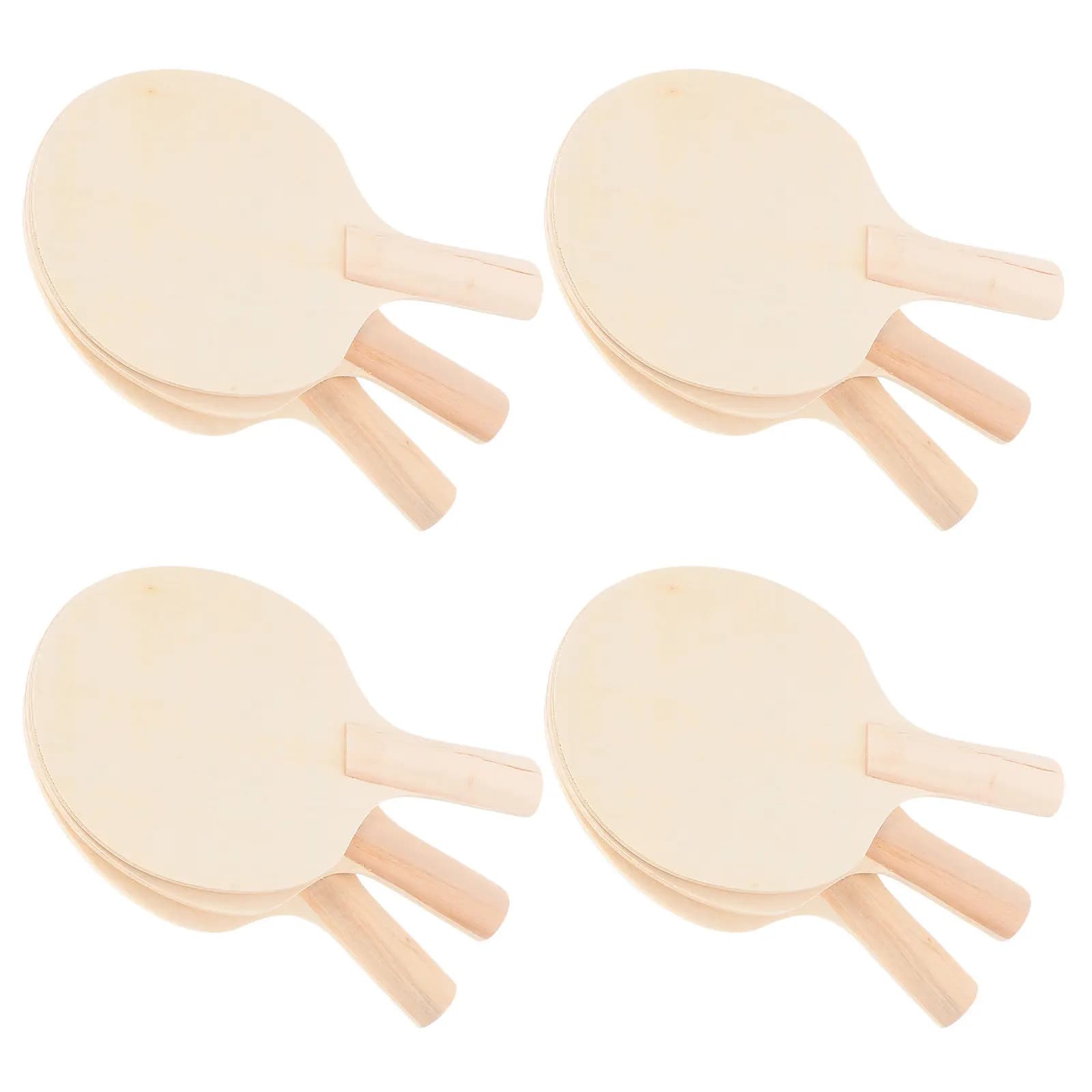 Set di 12 Racchette da Ping Pong in Legno Non Finito per Decorazione, Allenamento e Giochi Indoor e Outdoor