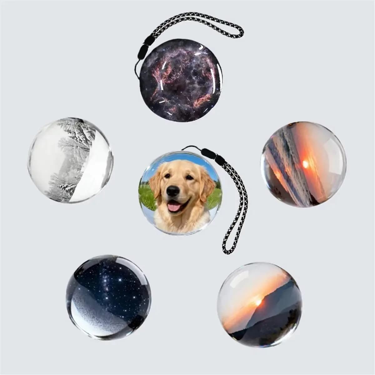 (ABKM) Lampada a Sfera di Vetro 3D da 2,76 Pollici, Schermo Pixel Sferico in Cristallo, Lettore Video HD 4GB, Luce Notturna LED, Decorazione da Scrivania