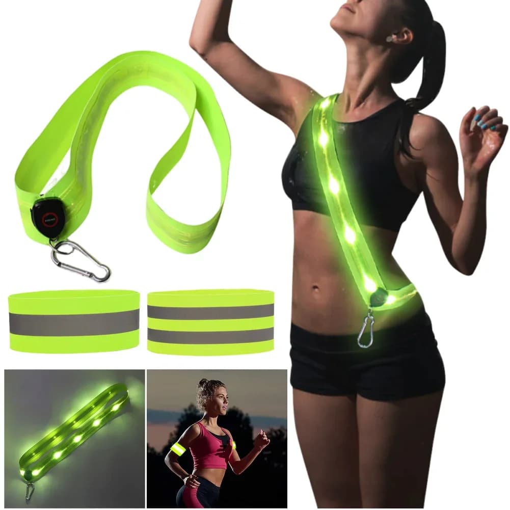 Reflective LED Belt for Men and Women, Night Safety Light for Hiking, Jogging and Walking