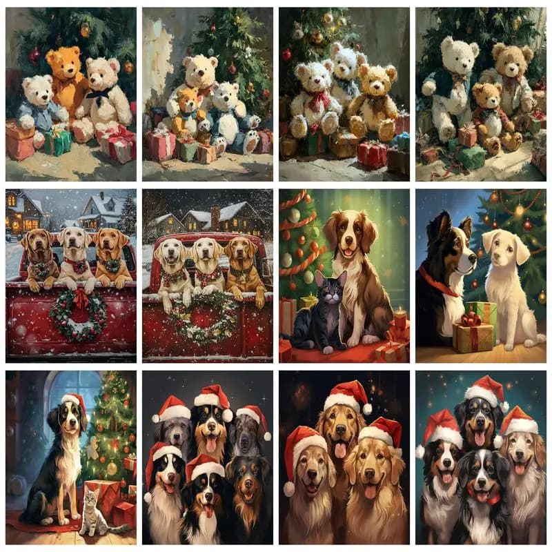 RUOPOTY Diy Oil Painting Paint By Numbers Christmas Gift Kit For Adults Painting Wall Art Set