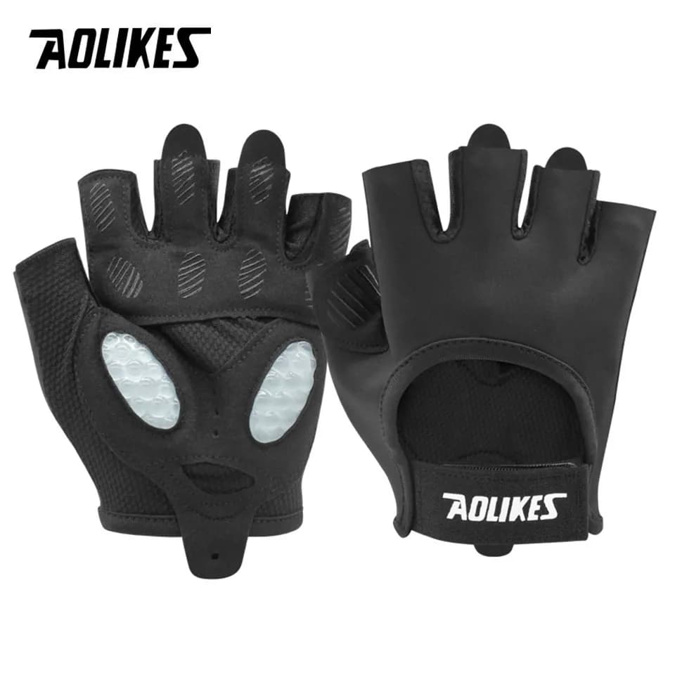AOLIKES 1 pair of breathable exercise gloves lightweight gym gloves with palm protection improve grip weight lifting gloves for exercise
