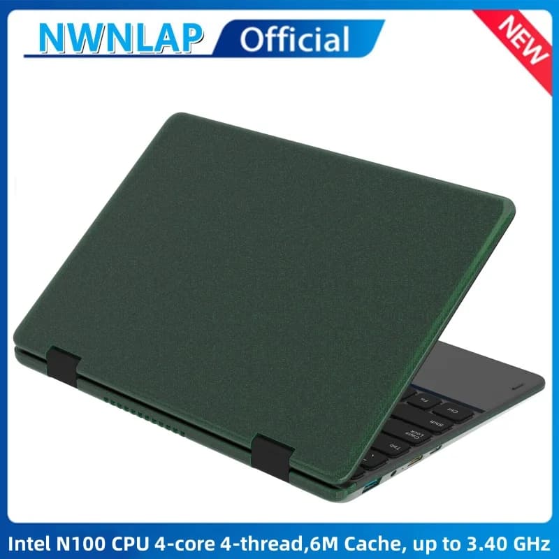 Verde 2025 Nuovo Touch Screen da 11 "Intel Celeron N100 4 Core 4 Thread 3.4GHz Laptop PC Cheap Win 11 Laptop Computer per le aziende