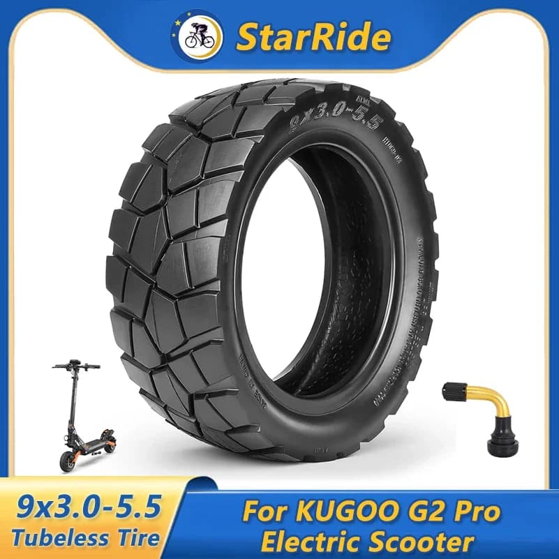 9x3.0-5.5 Vacuum Tubeless Tire with Valves for KUGOO G2 Pro Electric Scooter 9*3.0-5.5 Tyres Thick Wheel Replacement Accessories