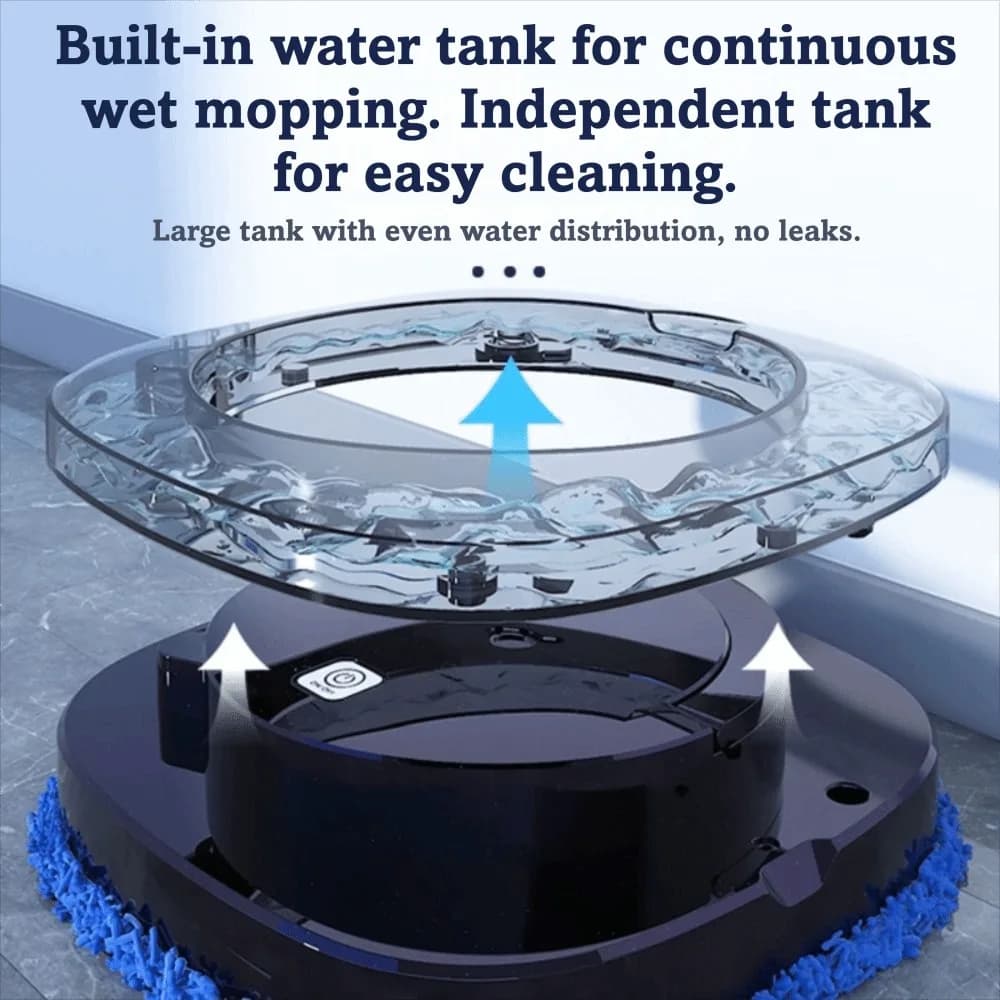 Intelligent Smart Mopping Robot Automatic Rechargeable Cleaning Robot 2 in 1 Water Tank Mop Robot Hardwood Floor