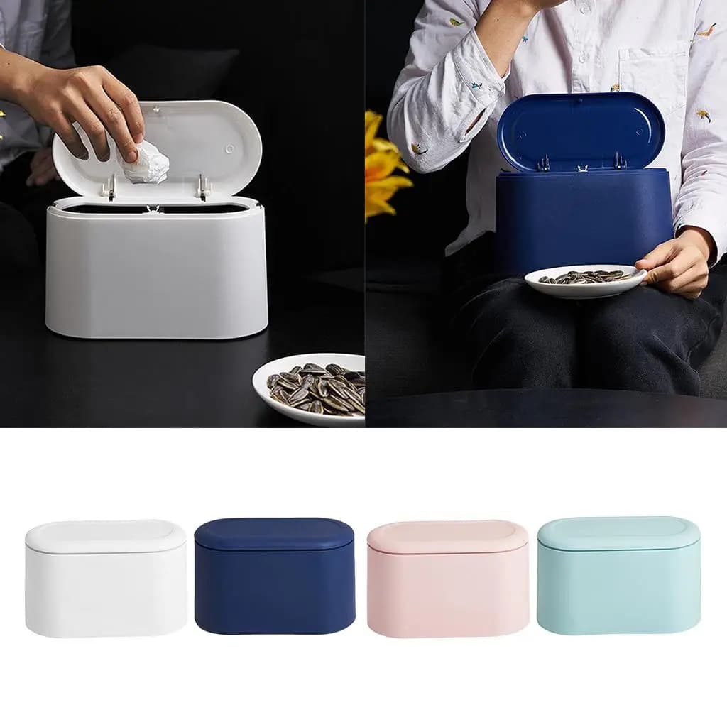 Piccola pattumiera Cestino per rifiuti Contenitore per rifiuti Bidone per bagno e cucina Mini pattumiera con coperchio girevole