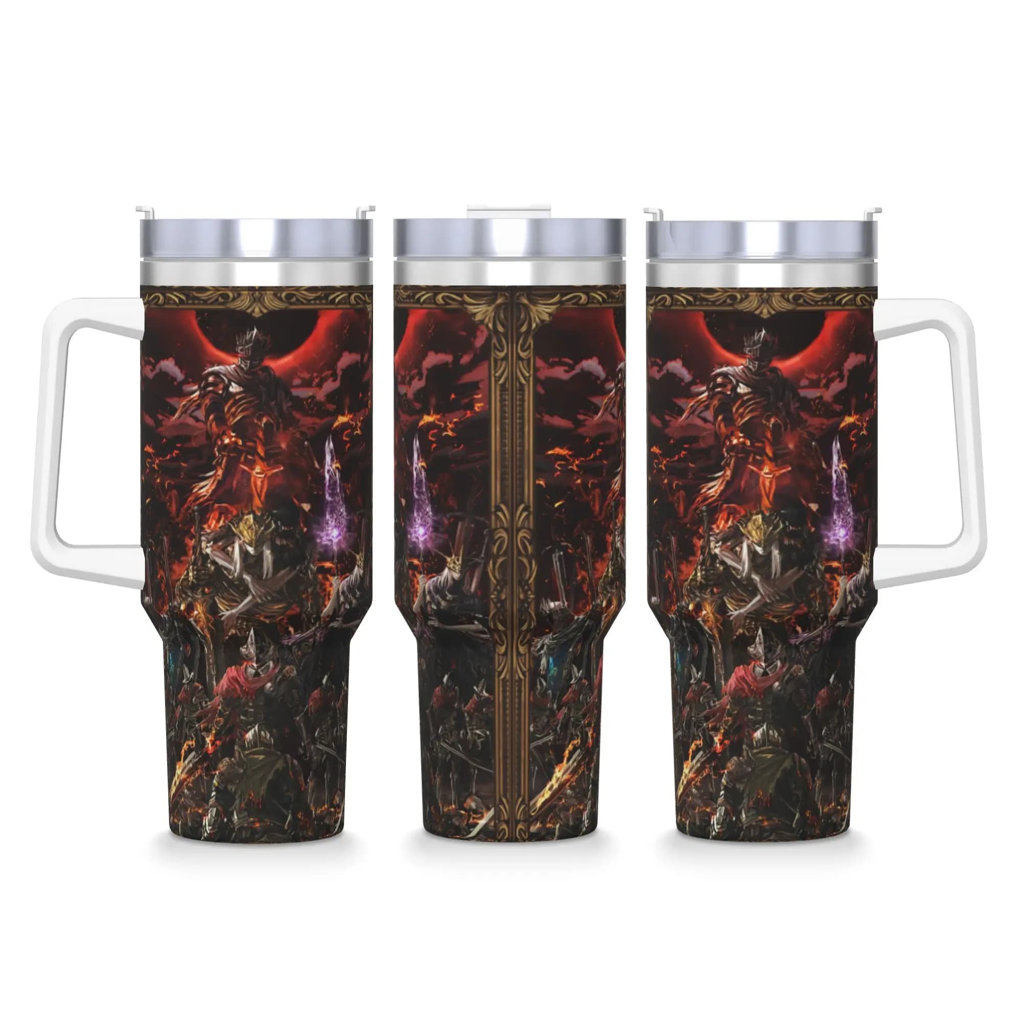 Elden Ring Stainless Steel Tumbler Driving Thermal Cups With Straws and Lid 40oz Mugs Cup Cold and Hot Water Bottle