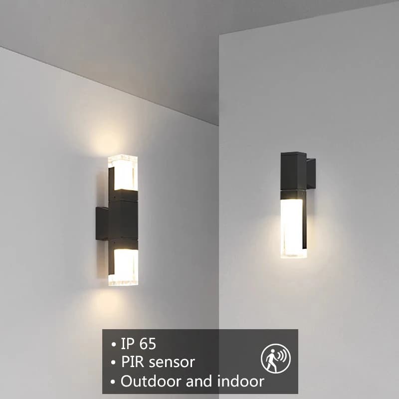 Lampada da parete per esterni con sensore PIR lampada da cortile impermeabile lampada da scala moderna e minimalista per corridoio lampada da giardino per porta d'ingresso della villa